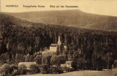 Ak Le Hohwald Elsass Bas Rhin, Evangelische Kirche, Neuntelstein