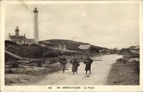 Ak Berck Plage Pas de Calais, Le Phare