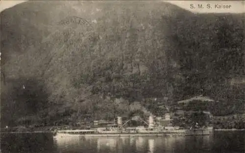 Ak Deutsches Kriegsschiff, SMS Kaiser in Norwegen, Kaiserliche Marine