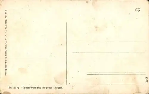 Ak Salzburg in Österreich, Mozart Vorhang im Stadttheater