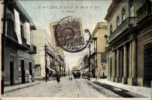 Ak Veracruz Mexiko, Calle Principal