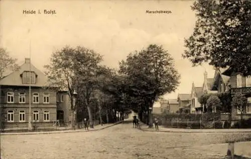 Ak Heide in Holstein, Marschstraße