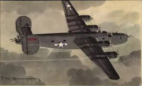 Künstler Ak Amerikanisches Militärflugzeug, Liberator 273 296