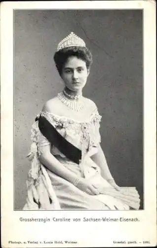 Ak Großherzogin Caroline von Sachsen Weimar Eisenach, Portrait