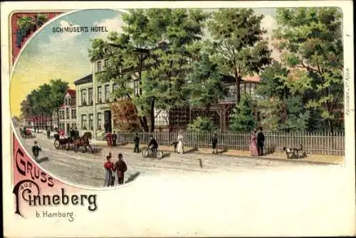 Litho Pinneberg in Schleswig Holstein, Schmüser's Hotel