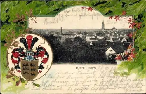 Präge Wappen Ak Reutlingen in Württemberg, Totalansicht