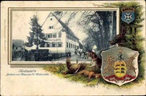 Präge Wappen Ak Kirchheim unter Teck Württemberg, Gasthaus zur Krone