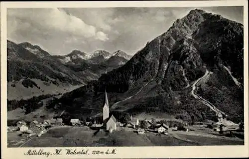 Ak Mittelberg im Kleinwalsertal Vorarlberg, Ort mit Umgebung
