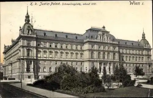 Ak Wien 1 Innere Stadt, K. k. Justiz Palast, Schmerlingplatz