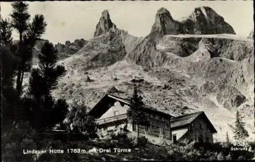 Ak Tschagguns Vorarlberg, Lindauer Hütte, Drei Türme