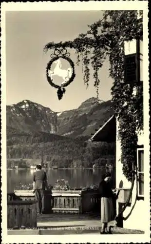 Ak St. Wolfgang am Wolfgangsee Oberösterreich, Weisses Rössl, Terrasse