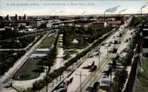 Ak Buenos Aires Argentinien, Plaza Colon, Stadtpanorama