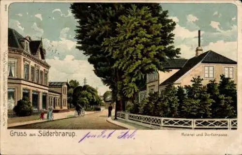 Litho Süderbrarup in Schleswig Holstein, Meierei, Dorfstraße