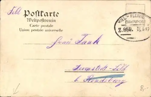 Litho Süderbrarup in Schleswig Holstein, Meierei, Dorfstraße