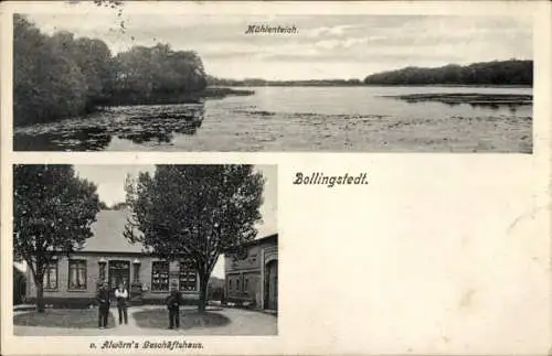 Ak Gammellund Bollingstedt in Schleswig Holstein, Mühlenteich, Geschäftshaus Alwörn