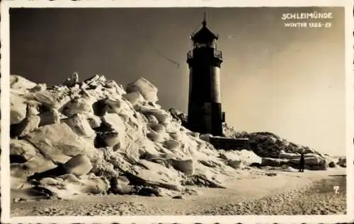 Ak Kappeln an der Schlei, Lotseninsel Schleimünde, Leuchtturm, Tafelbutter P. Bechler