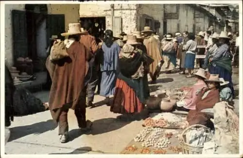 Ak Cajamarca Peru, Straßenverkäufer, Straßenhändler