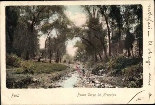 Ak Arequipa Peru, Spaziergang in der Nähe