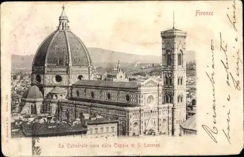 Ak Firenze Florenz Toscana, Cattedrale vista dalla Cupola di S. Lorenzo