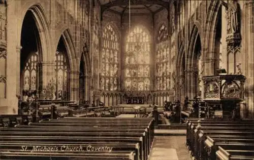 Ak Coventry West Midlands England, St. Michaels Kirche, Innenraum