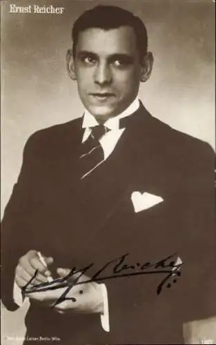 Ak Schauspieler Ernst Reicher, Portrait, Autogramm