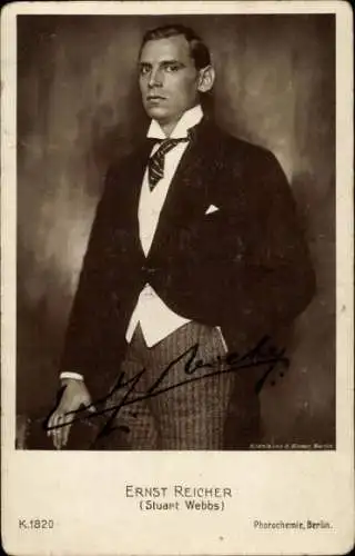 Ak Schauspieler Ernst Reicher, Portrait, Autogramm