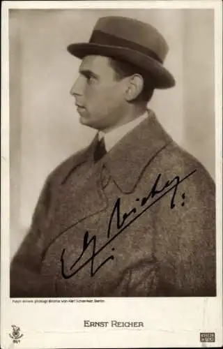 Ak Der Schauspieler Ernst Reicher im Anzug, RPH 91/1, Autogramm