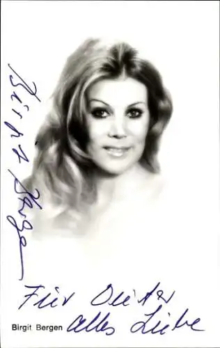Ak Schauspielerin Birgit Bergen,  Portrait, Autogramm