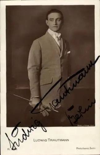 Ak Schauspieler Ludwig Trautmann,  Portrait, Autogramm