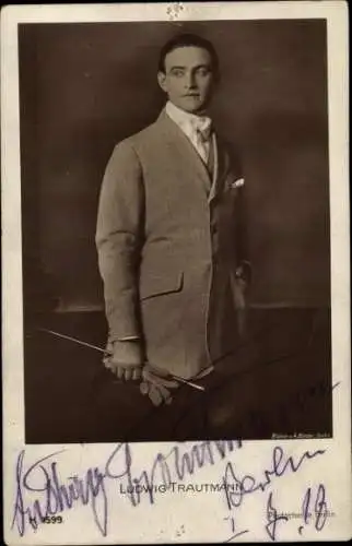 Ak Schauspieler Ludwig Trautmann,  Portrait, Autogramm