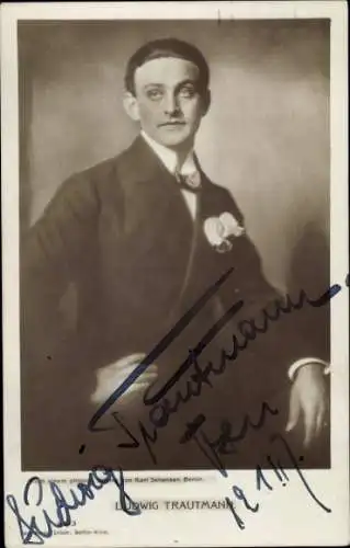 Ak Schauspieler Ludwig Trautmann,  Portrait, Autogramm