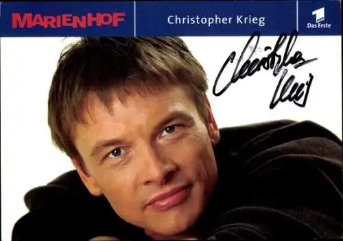Ak Schauspieler Christopher Krieg, Portrait, Marienhof, Autogramm