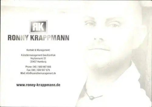 Ak Schauspieler Ronny Krappmann, Portrait, Autogramm