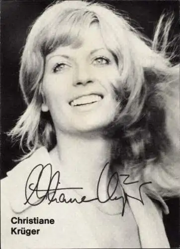 Ak Schauspielerin Christiane Krüger, Portrait, Autogramm