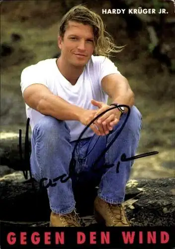 Ak Schauspieler Hardy Krüger jun., Portrait, Gegen den Wind, Autogramm