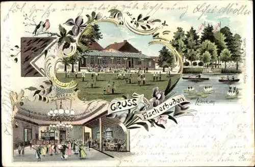 Litho Lübeck in Schleswig Holstein, Gasthaus Fischerbuden, Innenansicht