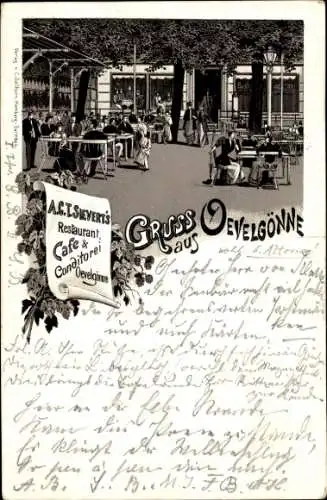 Litho Hamburg Altona Oevelgönne, Restaurant und Cafe von A. C. T. Sievert