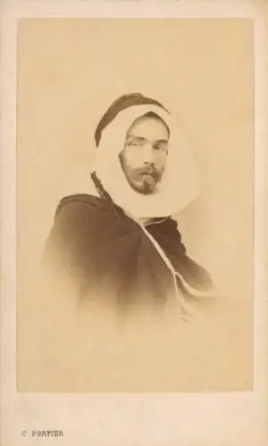 CdV Algier Alger Algerien, Portrait von einem Mann, Araber, Maghreb