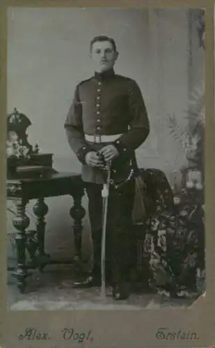 CdV Erstein Bas Rhin, Deutscher Soldat in Uniform, Portrait