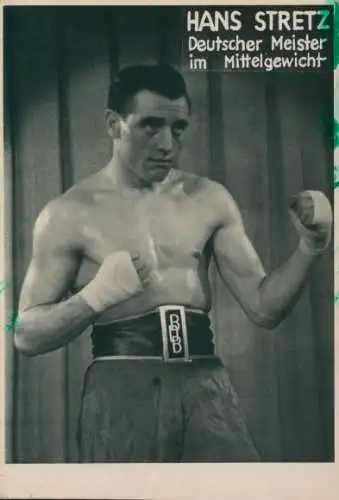 Foto Boxer Hans Stretz, Deutscher Meister im Mittelgewicht, Portrait