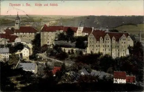 Ak Nossen in Sachsen, Kirche, Schloss