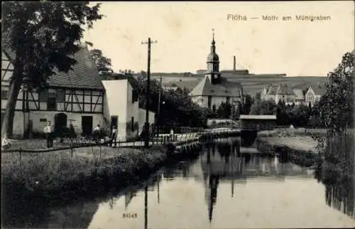 Ak Flöha in Sachsen, Mühlgraben