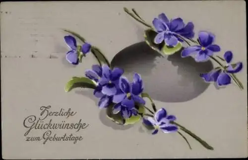Ak Glückwunsch zum Geburtstag, Veilchen