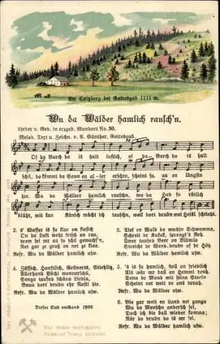 Lied Ak Günther, Anton, Wu da Wälder hamlich rausch'n, Erzgebirgische Mundart Nr. 30, Spitzberg