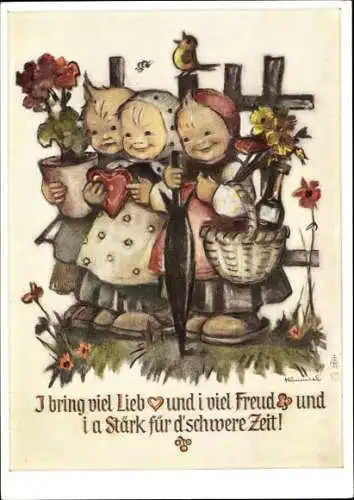 Künstler Ak Hummel, Berta, I bring viel Lieb und i viel Freud, Kinder, Nr. 5835