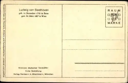 Künstler Ak Stieler J., Komponist Ludwig van Beethoven