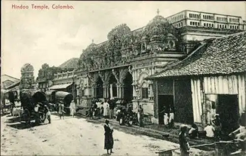 Ak Colombo Ceylon Sri Lanka, Hindoo Temple, Hindu Tempel