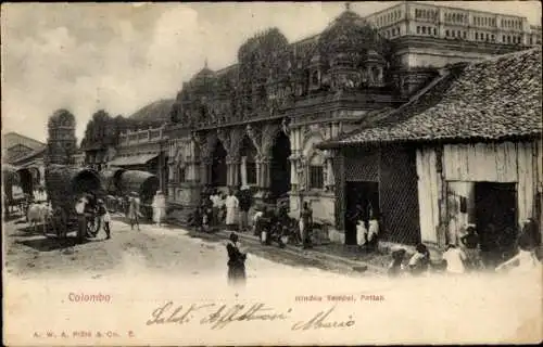 Ak Colombo Ceylon Sri Lanka, Hindoo Temple, Hindu Tempel, Pettah