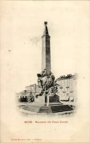 Ak Milano Mailand Lombardia, Monumento alle Cinque Giornate