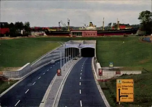 Ak Rendsburg in Schleswig Holstein, Straßentunnel, Nord-Ostsee-Kanal